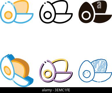 healthy food chicken eggs vector looks thin line icon Stock Vector