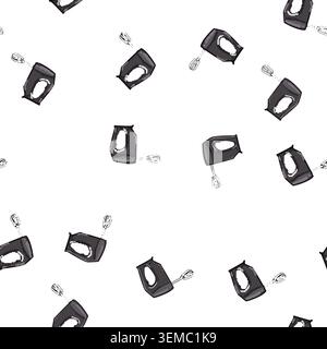 pattern cake hand mixer cartoon vector Stock Vector
