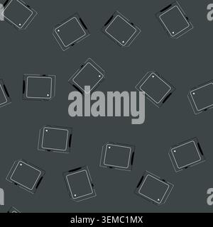 seamless pattern black memory card cartoon vector Stock Vector