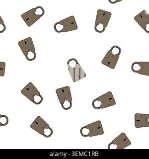 pattern protection padlock vintage cartoon vector Stock Vector