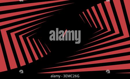 Radiating red and pink starburst illusion with dynamic brush like lines. Ideal for explosive abstract posters, retro visuals, vibrant wallpapers, digital ads, and psychedelic motion designs Stock Vector