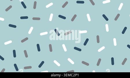 Seamless sprinkle confetti pattern in white, gray, and navy on a soft blue background. Great for wrapping paper and party designs Stock Vector