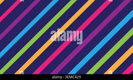 Vertical neon stripes cascade over a dark base, creating a smooth geometric flow ideal for modern abstract visuals Stock Vector