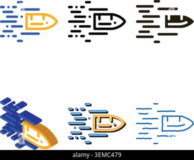flying styles bullet icon vector outline Stock Vector