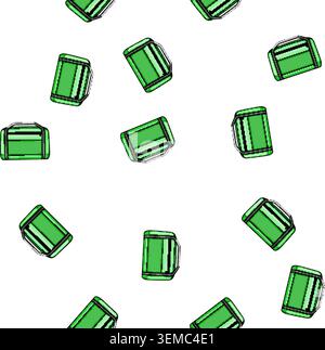 pattern Green carry on bag for travel essentials Stock Vector