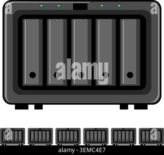 Network attached storage server data backup system Stock Vector
