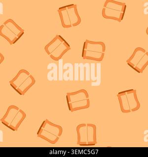 seamless pattern gold buckle belt cartoon vector Stock Vector