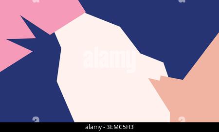 Bold pastel geometry with navy and blush contrasts. Perfect for modern design, prints, and digital use Stock Vector