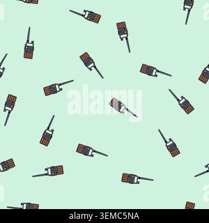 seamless pattern portable two way radio communicating instant messages Stock Vector