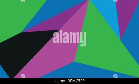 Abstract geometric background with overlapping colorful polygons. Ideal for modern web design, branding, posters, and digital art projects Stock Vector