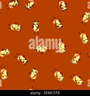 seamless pattern metal soda can character cartoon vector Stock Vector