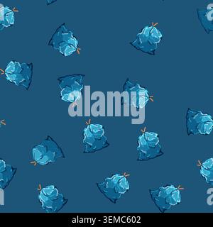 seamless pattern container trash bag cartoon vector Stock Vector