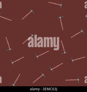 seamless pattern tool pickaxe cartoon vector Stock Vector