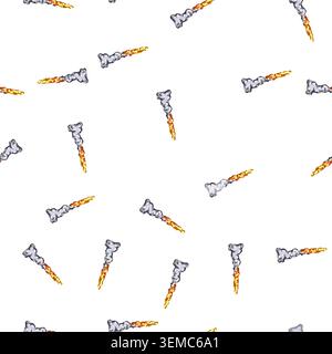 pattern fire rocket launch smoke cartoon vector Stock Vector