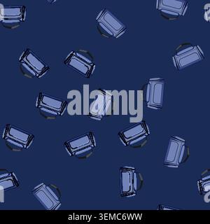 seamless pattern Blue duffel bag for travel and sport Stock Vector