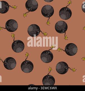 pattern effect bomb sketch hand drawn Stock Vector