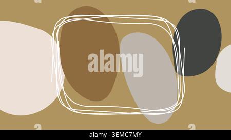 Stylish abstract pattern featuring overlapping geometric forms in neutral colors with white square lines. Ideal for backgrounds or modern art projects Stock Vector