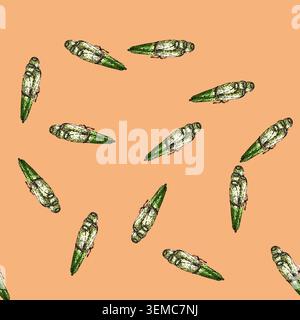pattern lemon lemongrass sketch hand drawn Stock Vector