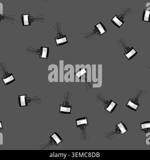 seamless pattern scent aroma sticks cartoon vector Stock Vector