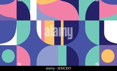 Organic retro background featuring smooth curved shapes in yellow and earthy tones, delivering a calm geometric aesthetic perfect for creative layouts, posters, and modern digital visuals Stock Vector