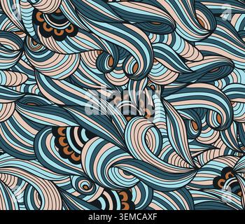 Cute floral seamless boho pattern . Flower vector illustration background. Print in rustic vintage style, textile or wallpapers. Stock Vector