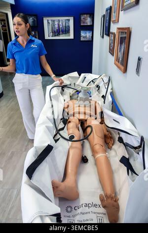 Scottsdale Phoenix Arizona,Alcor Foundation,cryonics preservation tour,young adult female employee,Latina Hispanic woman,professional staff member,med Stock Photo