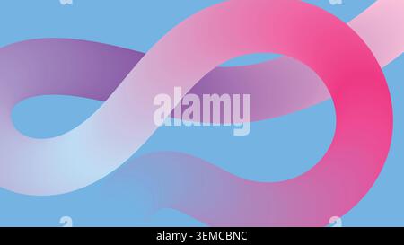 Modern abstract background featuring fluid pink and purple gradient ribbons over a soft blue backdrop. Perfect for digital art, branding visuals, and motion design projects Stock Vector