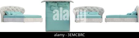 Realistic modern living room with luxury bed Stock Vector