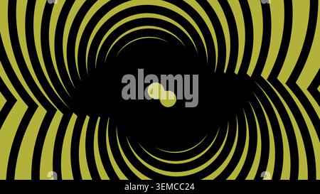 Yellow green circular wave illusion forming a pulsing ring effect. Ideal for tech visuals, psychedelic posters, digital wallpapers, motion inspired graphics, and trance style abstract designs Stock Vector