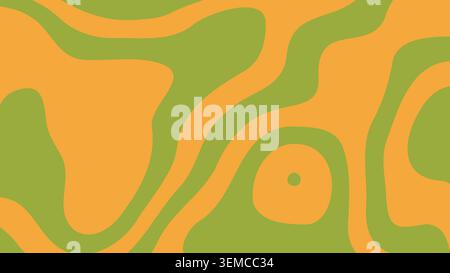 Abstract wavy background in earthy green and warm orange tones. Ideal for eco themed projects, nature inspired visuals, and modern organic designs Stock Vector
