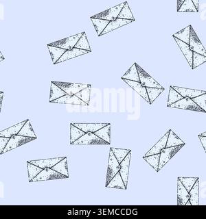 pattern open mail paper sketch hand drawn Stock Vector