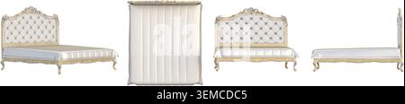 Traditional Bedroom Furniture Set Luxury Stock Vector