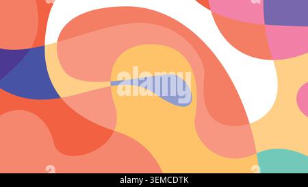 Warm flowing colors merge in a fluid motion, creating a soothing abstract wave with a modern and artistic visual feel Stock Vector