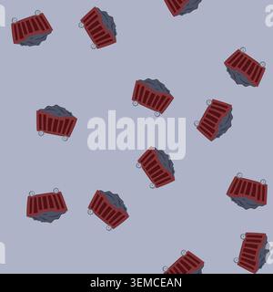 seamless pattern haulage coal wagon cartoon vector Stock Vector