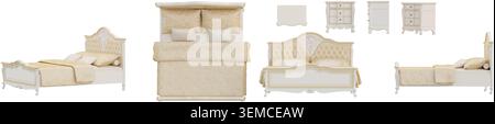 Bed isolated on transparent background Stock Vector