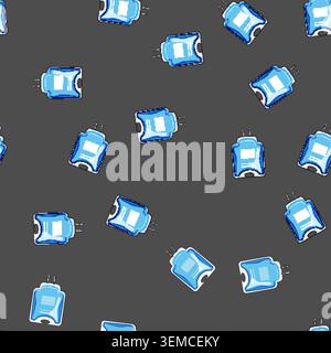 seamless pattern solution iv fluid bag cartoon vector Stock Vector