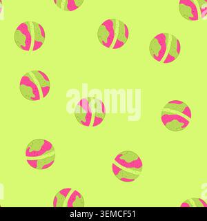 seamless pattern pink and green bath bomb for relaxation concept Stock Vector