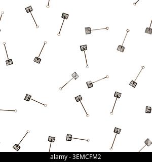 pattern work snow shovel cartoon vector Stock Vector