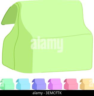 template paper lunch bag vector cartoon graphic Stock Vector