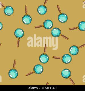 pattern glass zoom sketch hand drawn Stock Vector