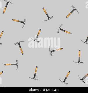 seamless pattern pickaxe pickaxe cartoon vector Stock Vector