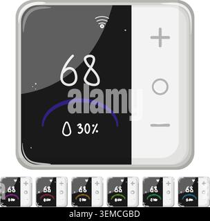 electronic smart thermostat cartoon vector graphic Stock Vector