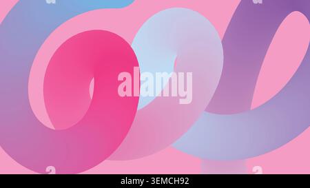 Abstract background featuring intertwined gradient ribbons in purple, blue, and pink over a pastel base. Perfect for creative projects, digital visuals, and modern design concepts Stock Vector