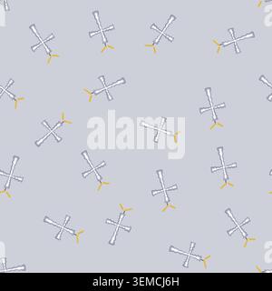 seamless pattern christ cross christian cartoon vector Stock Vector