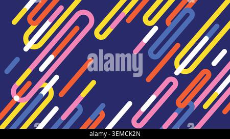 An energetic abstract background featuring flowing colorful lines on a bold backdrop. Ideal for digital artwork, modern branding, youthful campaigns, posters, social media visuals and trendy designs Stock Vector