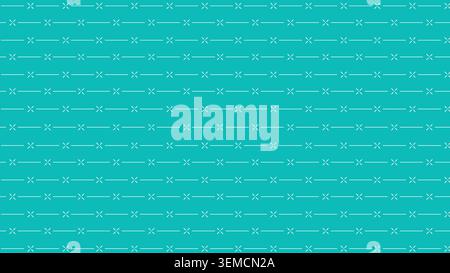 A turquoise background with white stripes and small “X” symbols. A clean and modern minimalist pattern suitable for posters, invitations, and digital projects Stock Vector