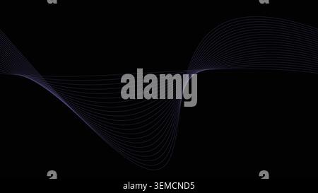 Intense red line wave on a black background with smooth abstract motion, perfect for powerful tech visuals, digital presentations, futuristic branding, and dynamic motion design Stock Vector