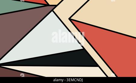 Bold geometric polygon design featuring coral, brown, and beige tones. Perfect for creative projects and modern visuals Stock Vector