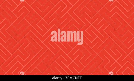 Abstract maze line pattern in coral red, great for textiles, wallpapers, and contemporary art Stock Vector