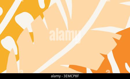 Palm inspired abstract leaves with beige and yellow tones, offering a natural yet modern background for artistic and decorative use Stock Vector